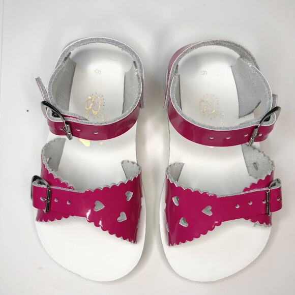 New! Saltwater Shiny Fuchsia Sweetheart Sandals 6 - Picture 5 of 5